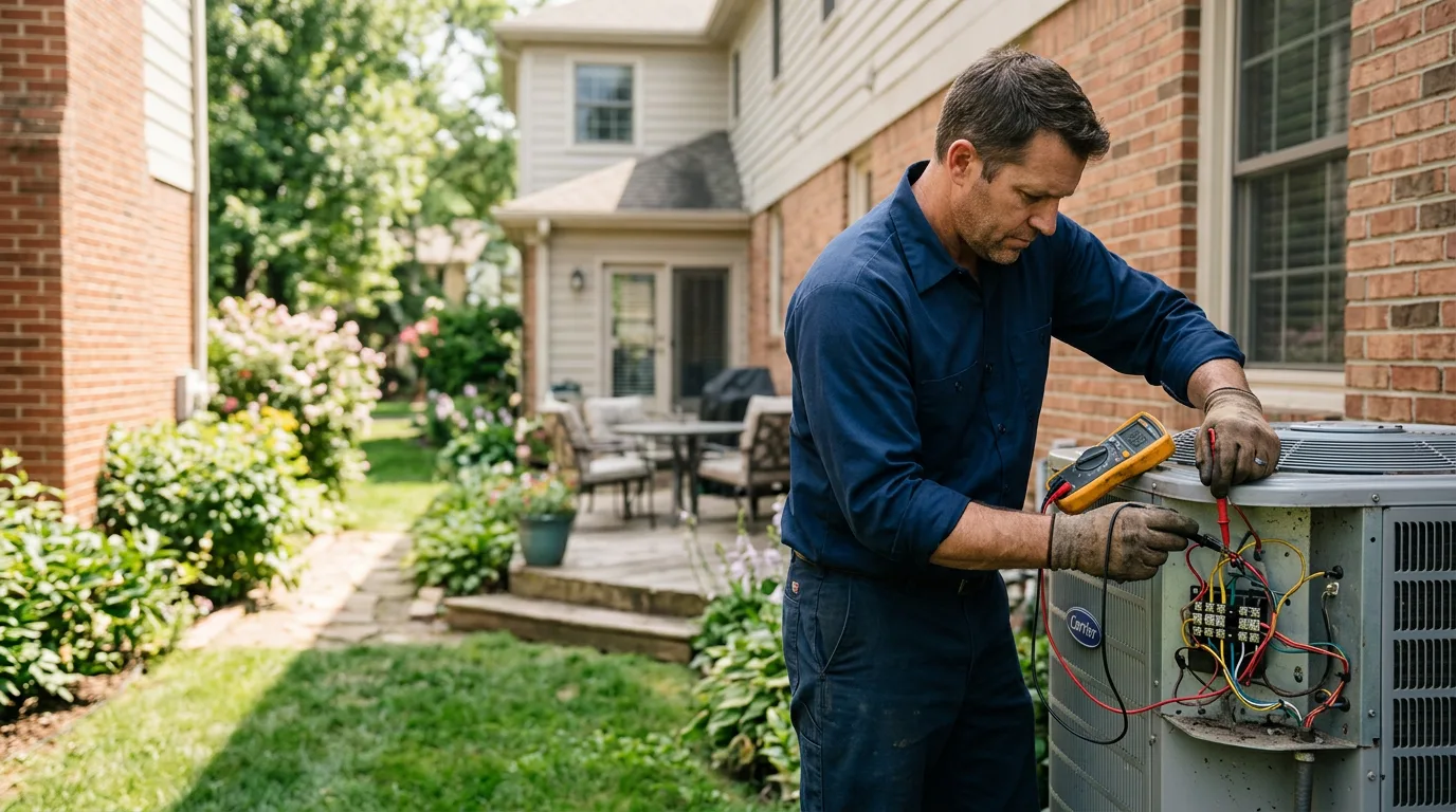 HVAC technician working near Olmsted, IL